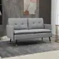 Sofá de Salón de 2 Plazas Moderno con 4 Cojines Reposabrazos y Patas de Acero Carga 240 kg 139x68x80 cm Gris