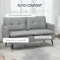 Sofá de Salón de 2 Plazas Moderno con 4 Cojines Reposabrazos y Patas de Acero Carga 240 kg 139x68x80 cm Gris