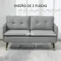 Sofá de Salón de 2 Plazas Moderno con 4 Cojines Reposabrazos y Patas de Acero Carga 240 kg 139x68x80 cm Gris