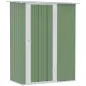 Cobertizo Exterior 1,07m² 142x86x189 cm con Puerta y Orificios de Drenaje para Almacenamiento de Herramientas Verde