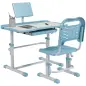 Pupitre Infantil Ajustable con 1 Cajón 1 Estante para Libros y Ángulo de Mesa Ajustable 80x49,5x82-104 cm Azul y Blanco