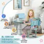 Pupitre Infantil Ajustable con 1 Cajón 1 Estante para Libros y Ángulo de Mesa Ajustable 80x49,5x82-104 cm Azul y Blanco