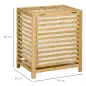 Cesta para la Colada de Bambú Capacidad de 55L Cesto para Ropa Sucia con 2 Asas y Bolsa Extraíble 50x36x60 cm Natural