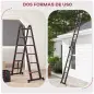 Escalera de Aluminio Plegable 2 Formas de Uso con 12 Escalones Antideslizantes Carga 150 kg 379x67,5x11 cm Negro y Rojo