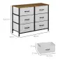 Cómoda Cajonera con 6 Cajones de Tela Plegable Marco de Acero y Almohadillas Ajustables 80x30x62,5 cm Gris y Marrón