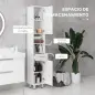 Mueble Auxiliar Baño Moderno Armario de Baño con 1 Cajón 3 Estantes Ajustables y 2 Armarios 30x30x180cm Blanco Brillante