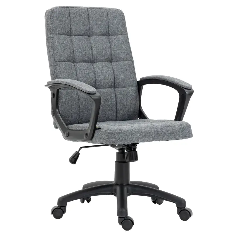 Silla de Escritorio Giratorio con Altura Ajustable y Reposabrazos Estilo Moderno 59x63x96-105,5 cm Gris Oscuro