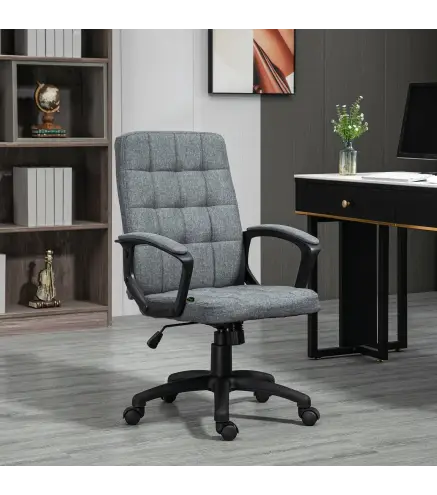 Silla de Escritorio Giratorio con Altura Ajustable y Reposabrazos Estilo Moderno 59x63x96-105,5 cm Gris Oscuro
