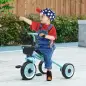 Triciclo para Niños de 2 a 5 Años Bicicleta Infantil con Asiento Ajustable Cesta Timbre y Pedales 70,5x53x58 cm Azul
