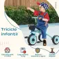 Triciclo para Niños de 2 a 5 Años Bicicleta Infantil con Asiento Ajustable Cesta Timbre y Pedales 70,5x53x58 cm Azul