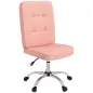 Silla de Oficina sin Brazos Silla de Escritorio Giratorio de Piel Sintética con Altura Ajustable 45x59x90-100 cm Rosa