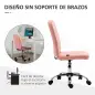 Silla de Oficina sin Brazos Silla de Escritorio Giratorio de Piel Sintética con Altura Ajustable 45x59x90-100 cm Rosa
