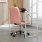 Silla de Oficina sin Brazos Silla de Escritorio Giratorio de Piel Sintética con Altura Ajustable 45x59x90-100 cm Rosa