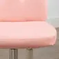 Silla de Oficina sin Brazos Silla de Escritorio Giratorio de Piel Sintética con Altura Ajustable 45x59x90-100 cm Rosa
