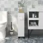 Armario de Baño Mueble Auxiliar con 4 Ruedas 2 Agujeros para Papel 2 Armarios y Estantes Ajustables 52x17x67 cm Blanco