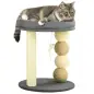 Árbol Rascador para Gatos Pequeño Torre para Gatos con Nido 4 Bolas y Poste de Sisal Carga 15 kg Ø40x48 cm Gris y Beige