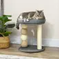 Árbol Rascador para Gatos Pequeño Torre para Gatos con Nido 4 Bolas y Poste de Sisal Carga 15 kg Ø40x48 cm Gris y Beige
