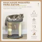 Árbol Rascador para Gatos Pequeño Torre para Gatos con Nido 4 Bolas y Poste de Sisal Carga 15 kg Ø40x48 cm Gris y Beige