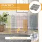 Parque Plegable para Mascotas Jaula Plegable para Perros de 6 Paneles para Jardín Patio Exterior Ø120x60 cm Multicolor