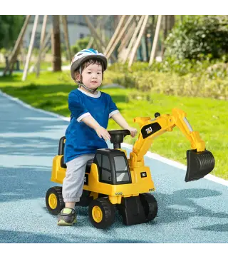 Excavador Correpasillos con Licencia Caterpillar para Niños con Pala Delantera y Bocina 85x27,5x47,5 cm Amarillo