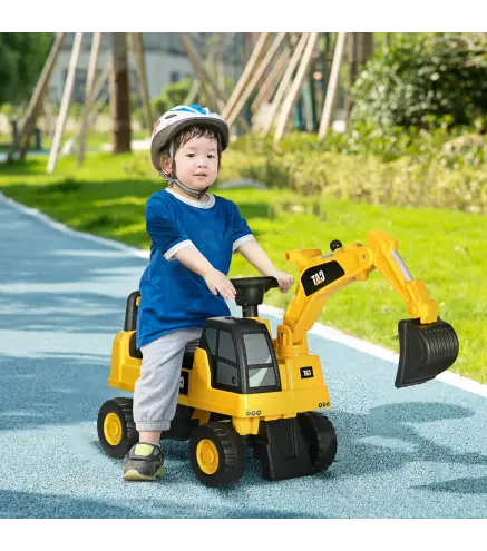 Excavador Correpasillos con Licencia Caterpillar para Niños con Pala Delantera y Bocina 85x27,5x47,5 cm Amarillo