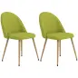 Pack de 2 Sillas de Comedor Sillas de Cocina Tapizadas de Tela de Lino con Patas de Acero Carga 120 kg 50x52x83 cm Verde