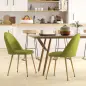 Pack de 2 Sillas de Comedor Sillas de Cocina Tapizadas de Tela de Lino con Patas de Acero Carga 120 kg 50x52x83 cm Verde