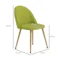Pack de 2 Sillas de Comedor Sillas de Cocina Tapizadas de Tela de Lino con Patas de Acero Carga 120 kg 50x52x83 cm Verde