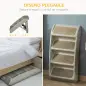 Escalón para Perros Gatos Portátil con Alfombras Antideslizantes para Cama Sofá Carga 20 kg 62x38x49,5 cm Gris