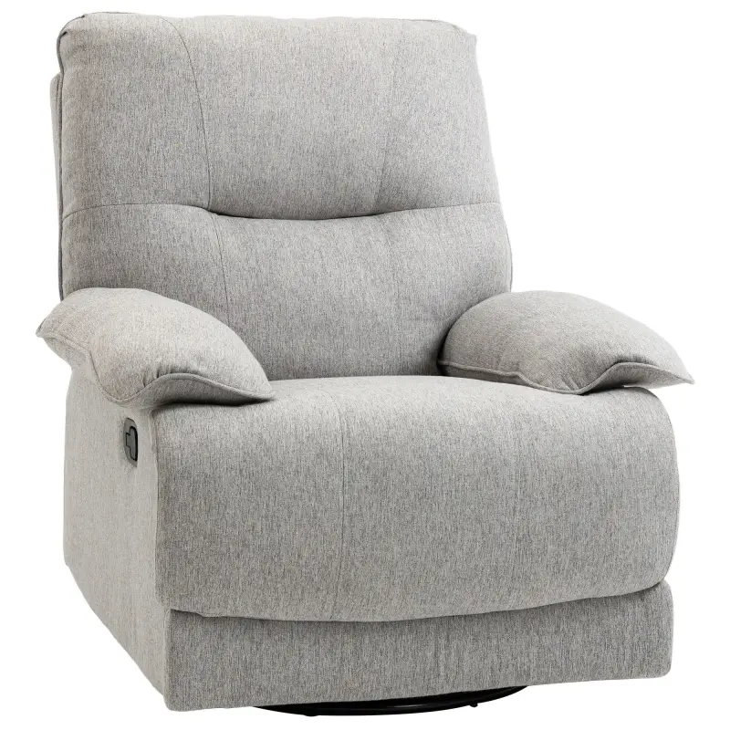 Sofá Reclinable Manual Sillón Relax Tapizado en Tela Reposapiés Carga 160 kg para Personas 150-190 cm 89x98x101 cm Gris