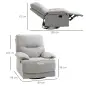 Sofá Reclinable Manual Sillón Relax Tapizado en Tela Reposapiés Carga 160 kg para Personas 150-190 cm 89x98x101 cm Gris