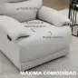 Sofá Reclinable Manual Sillón Relax Tapizado en Tela Reposapiés Carga 160 kg para Personas 150-190 cm 89x98x101 cm Gris