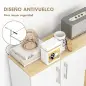 Aparador de Cocina con 2 Cajones 2 Armarios y Estantes Ajustables para Comedor 90x30x75,5 cm Blanco y Natural