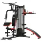 Multiestación de Musculación con Placas de Peso de 45 kg Carga Max. 110 kg para Entrenamiento 225x175x200 cm Negro