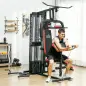 Multiestación de Musculación con Placas de Peso de 45 kg Carga Max. 110 kg para Entrenamiento 225x175x200 cm Negro