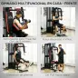 Multiestación de Musculación con Placas de Peso de 45 kg Carga Max. 110 kg para Entrenamiento 225x175x200 cm Negro