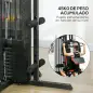 Multiestación de Musculación con Placas de Peso de 45 kg Carga Max. 110 kg para Entrenamiento 225x175x200 cm Negro