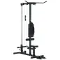 Barra de Dominadas Suelo con Pedales y Asiento Ajustable para Fitness Entrenamiento Carga 110 kg 140x108x197 cm Negro