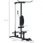 Barra de Dominadas Suelo con Pedales y Asiento Ajustable para Fitness Entrenamiento Carga 110 kg 140x108x197 cm Negro