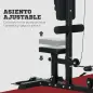 Barra de Dominadas Suelo con Pedales y Asiento Ajustable para Fitness Entrenamiento Carga 110 kg 140x108x197 cm Negro