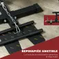 Barra de Dominadas Suelo con Pedales y Asiento Ajustable para Fitness Entrenamiento Carga 110 kg 140x108x197 cm Negro