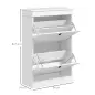 Zapatero Estrecho con 2 Puertas Abatibles y Estantes Ajustables para 10 Pares de Zapatos para Recibidor 54x24x82,5 cm Zapatero Estrecho con 2 Puertas Abatibles y Estantes Ajustables para 10 Pares de Zapatos para Recibidor 54x24x82,5 cm