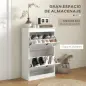 Zapatero Estrecho con 2 Puertas Abatibles y Estantes Ajustables para 10 Pares de Zapatos para Recibidor 54x24x82,5 cm Zapatero Estrecho con 2 Puertas Abatibles y Estantes Ajustables para 10 Pares de Zapatos para Recibidor 54x24x82,5 cm