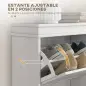 Zapatero Estrecho con 2 Puertas Abatibles y Estantes Ajustables para 10 Pares de Zapatos para Recibidor 54x24x82,5 cm Zapatero Estrecho con 2 Puertas Abatibles y Estantes Ajustables para 10 Pares de Zapatos para Recibidor 54x24x82,5 cm