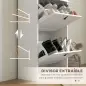 Zapatero Estrecho con 2 Puertas Abatibles y Estantes Ajustables para 10 Pares de Zapatos para Recibidor 54x24x82,5 cm Zapatero Estrecho con 2 Puertas Abatibles y Estantes Ajustables para 10 Pares de Zapatos para Recibidor 54x24x82,5 cm