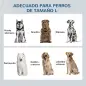 Comedero Elevado para Perros Grandes con 2 Cuencos de 2000 ml de Acero Inoxidable y 1 Cajón 63x30x36 cm Gris y Blanco