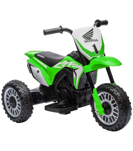 Moto Eléctrica Infantil con Licencia Honda CRF450RL con Velocidad 3 km/h Bocina Sonido de Arranque 71x40,5x43,5 cm Verde