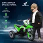 Moto Eléctrica Infantil con Licencia Honda CRF450RL con Velocidad 3 km/h Bocina Sonido de Arranque 71x40,5x43,5 cm Verde