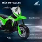 Moto Eléctrica Infantil con Licencia Honda CRF450RL con Velocidad 3 km/h Bocina Sonido de Arranque 71x40,5x43,5 cm Verde