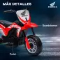 Moto Eléctrica Infantil con Licencia Honda CRF450RL con Velocidad 3 km/h Bocina Sonido de Arranque 71x40,5x43,5 cm Rojo